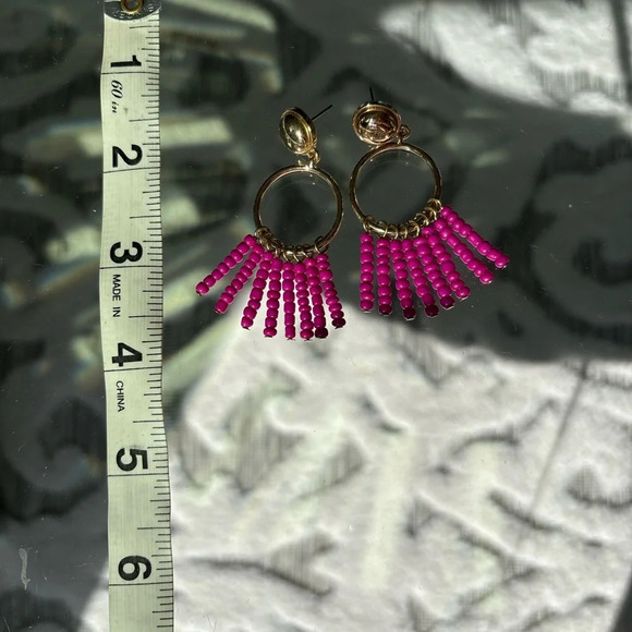 Pink gold bead earrings - Picture 2 of 2